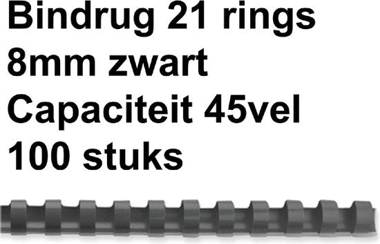 Fellowes bindruggen 8 mm zwart