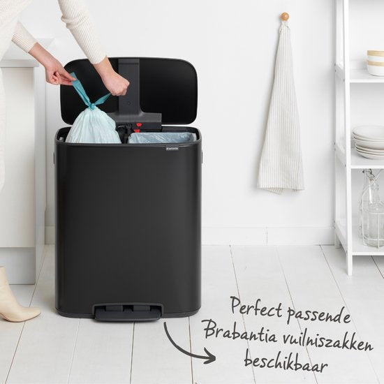 Brabantia Bo Prullenbak - 2 x 30 liter - Matt Black