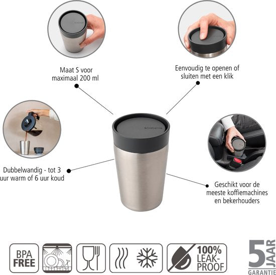 Brabantia Make & Take Thermosbeker Dark Grey