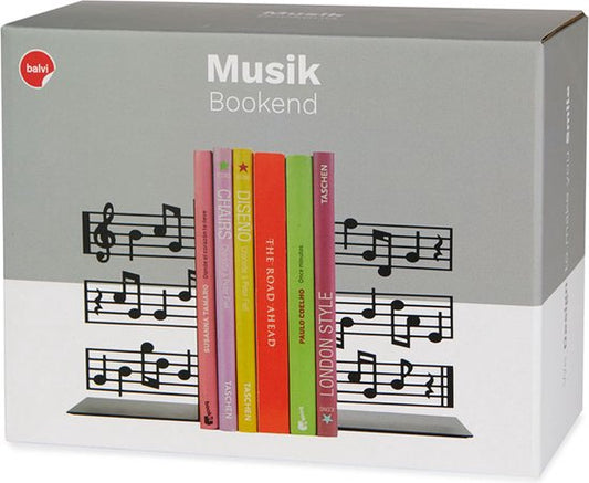 Balvi Boekensteunen set Muziek Metaal Zwart