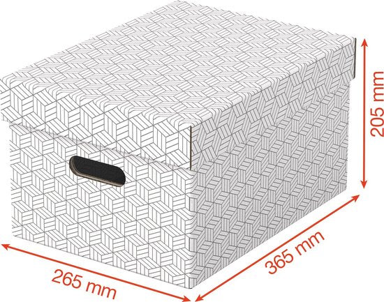 Esselte Home Middelgrote Opbergdoos met Deksel, Set van 3 Stuks
