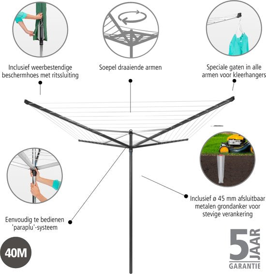 Brabantia Topspinner Droogmolen - 40 m