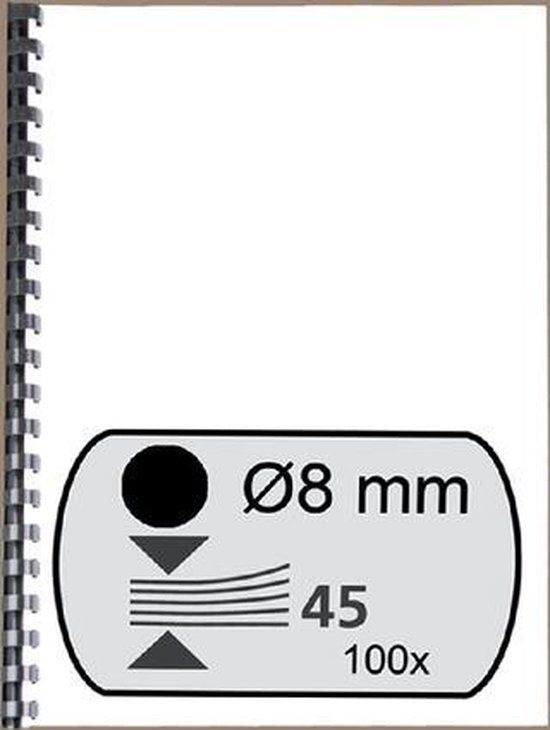 Fellowes bindruggen 8 mm zwart