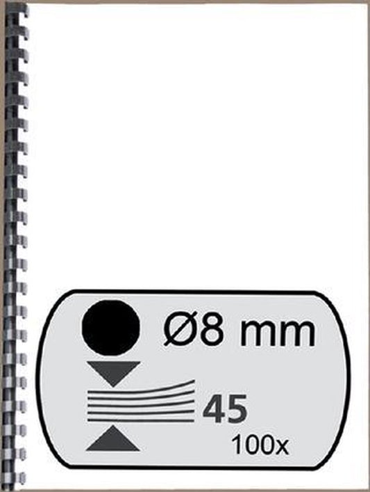 Fellowes bindruggen 8 mm zwart