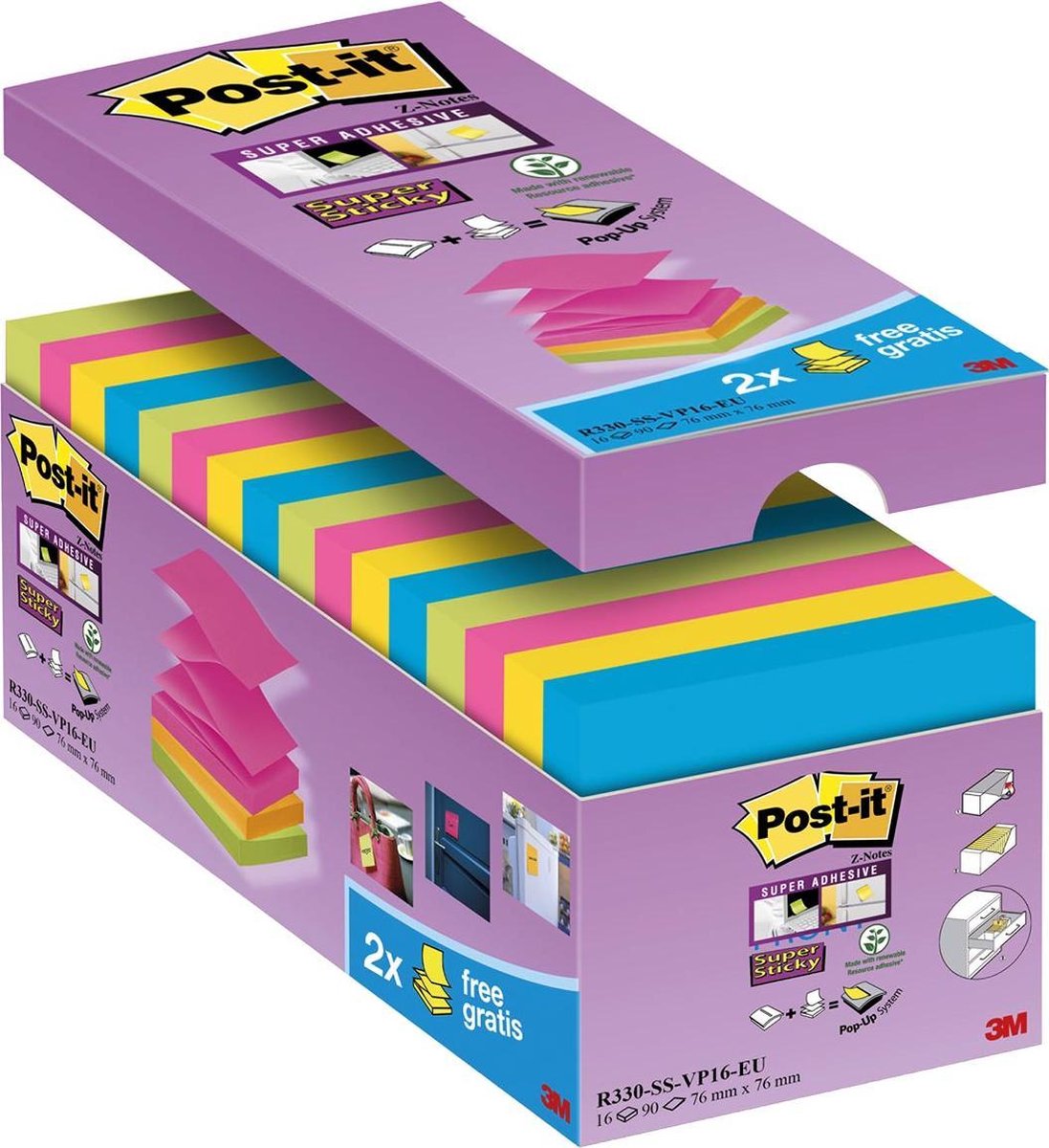 Post-it® Super Sticky Z-Notes Value Pack