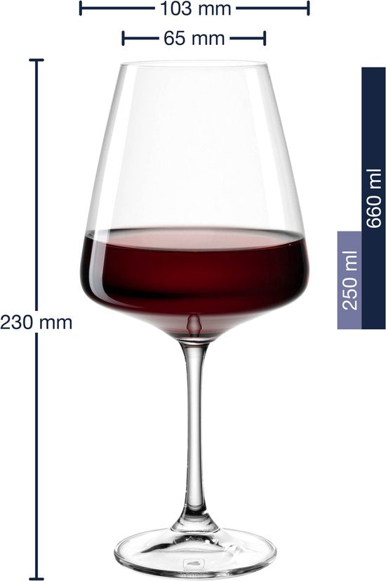 Leonardo PALADINO Rode wijnglas 660ml - set/6