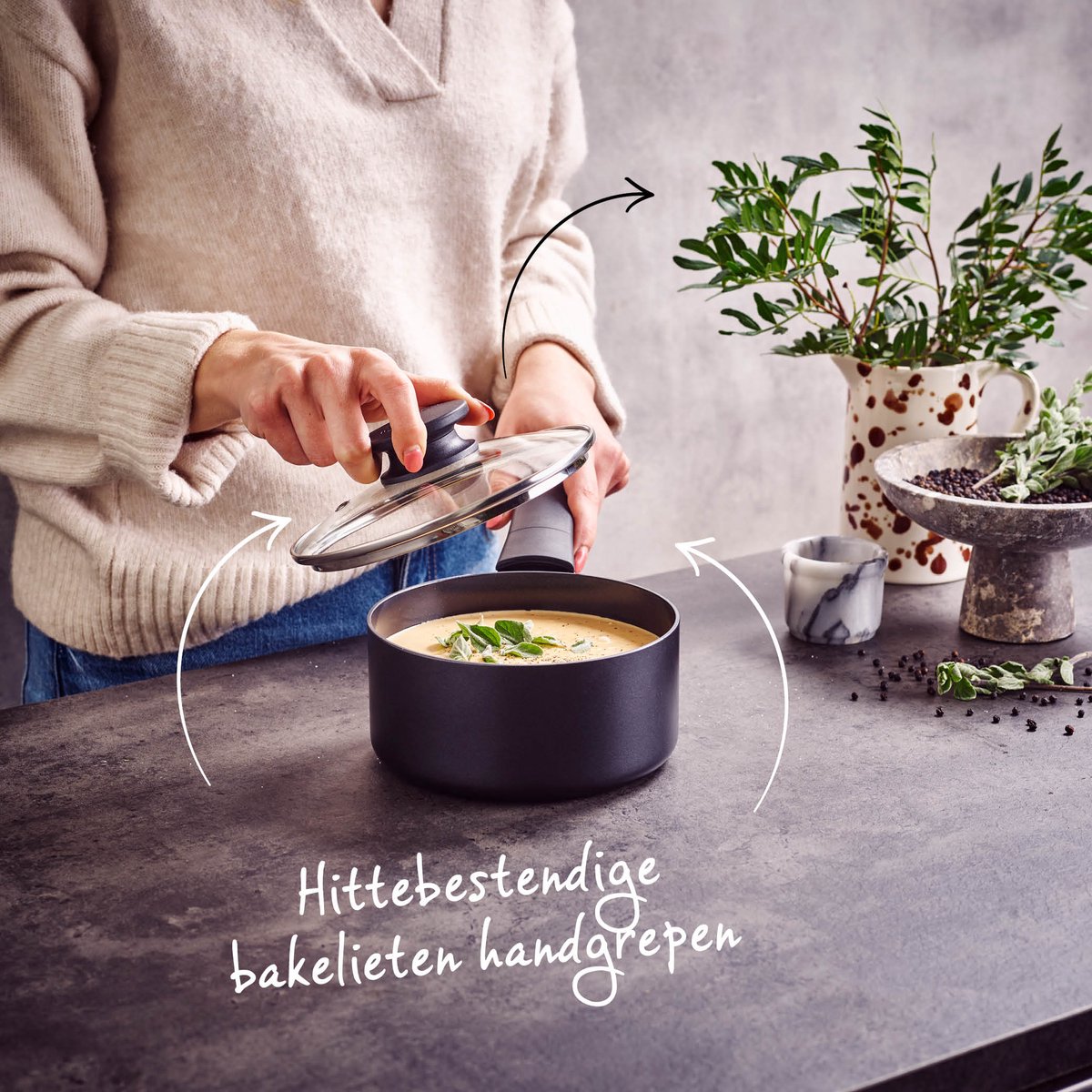 Brabantia VANTA Steelpan met Deksel -Ø 16 cm