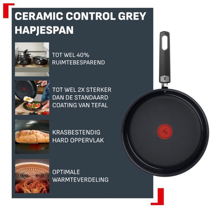 Tefal Ceramic Control Grey Hapjespan 24 cm