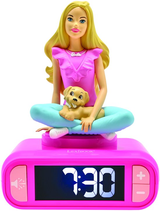 Digitale wekker met een 3D Barbie