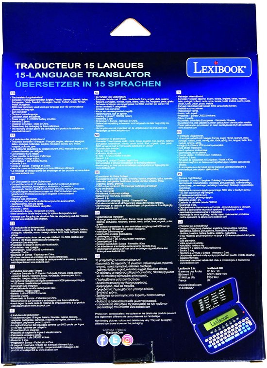 15-talen elektronische zaktranslator