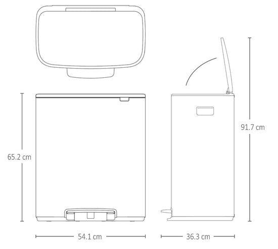 Brabantia Bo Prullenbak - 2 x 30 liter - Matt Black