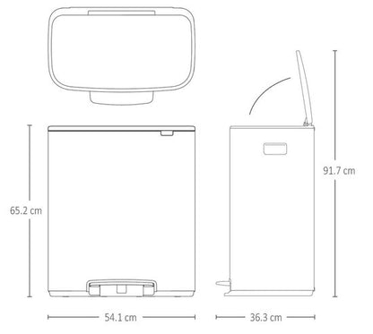Brabantia Bo Prullenbak - 2 x 30 liter - Matt Black
