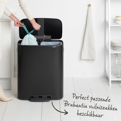 Brabantia Bo Prullenbak - 2 x 30 liter - Matt Black