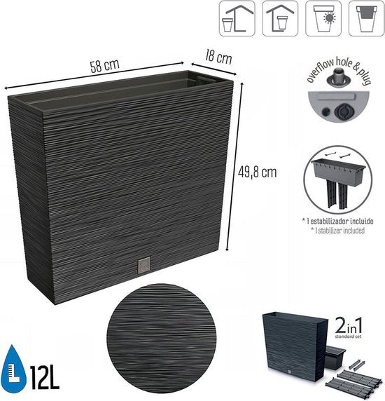 Prosperplast Furu Case Tower Bloempot