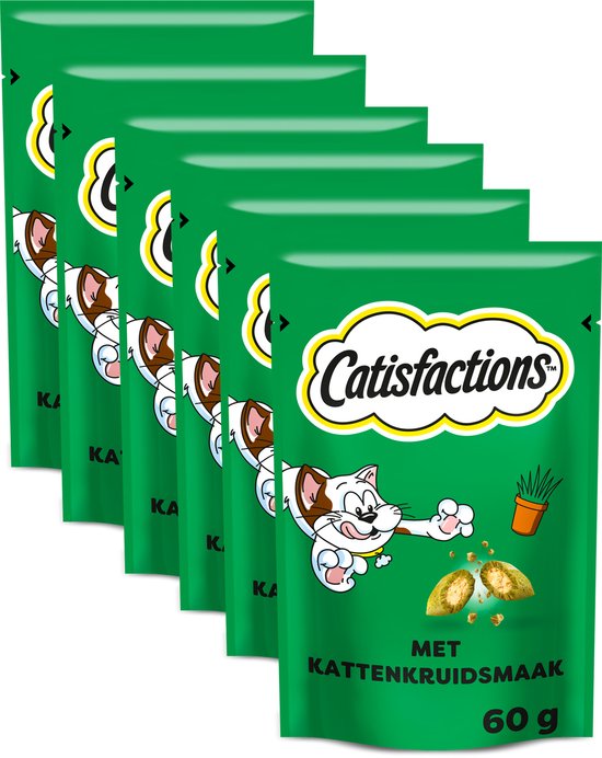 Catisfactions Kattensnoepjes Catnip Snacks Kattenkruid 6x60g