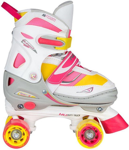 Nijdam Rolschaatsen Verstelbaar Rave Skate Wit/Roze Maat 38-41