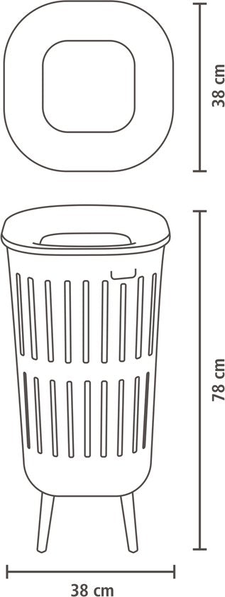 Brabantia Collect-It Hi Wasmand met Deksel 55 l Soft Beige