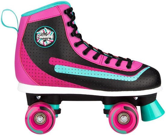 Nijdam Rolschaatsen Retro Smash Zwart/Roze Maat 37
