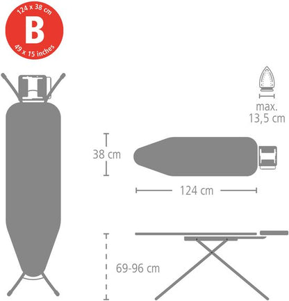 Brabantia Strijkplank B met Strijkijzerhouder Denim Black