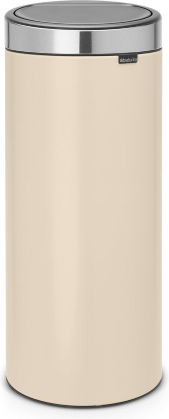 Brabantia Touch Bin Prullenbak 30 liter Soft Beige/Matt Steel FPP deksel