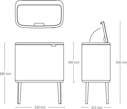 Brabantia Bo Touch Bin Prullenbak 36 liter Matt Black