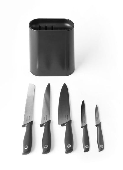 Brabantia Tasty+ Messenset met Messenblok Dark Grey