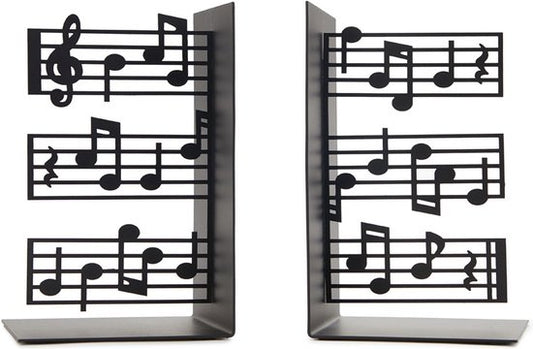 Balvi Boekensteunen set Muziek Metaal Zwart