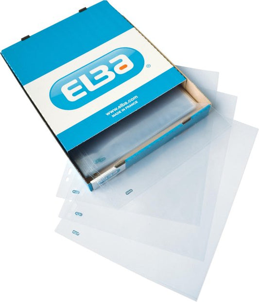 Elba A4 Heavy Duty Quick-in Punched Pocket Polypropylene Clear x100