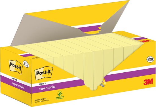 Post-it Super Sticky Notes 76x76mm 90 vel kanariegeel