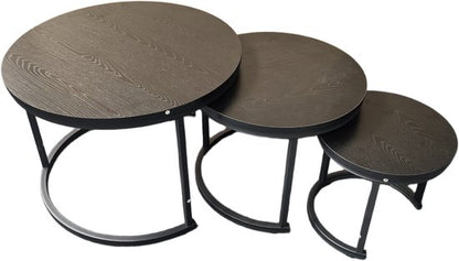 BAUER & MEYER® Salontafel rond - Industrieel - Set van 3