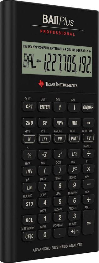Texas financiële rekenmachine BA II Plus Professional