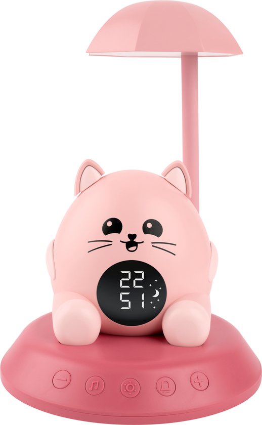 HiBuddies Nachtlamp & Wekker Met Geluidseffecten Voor Kinderen - Sun de Kat