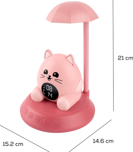 HiBuddies Nachtlamp & Wekker Met Geluidseffecten Voor Kinderen - Sun de Kat