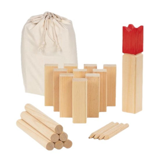 GOKI KUBB Vikingschaakspel In Katoenen Zakje
