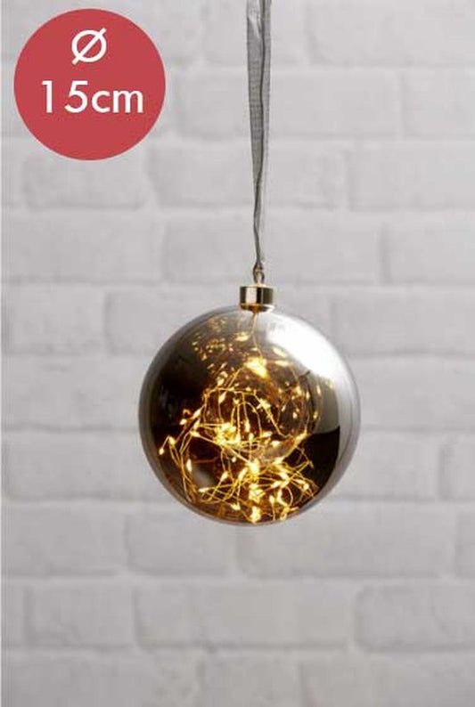 Star Trading 457-78 GLOW Glaskugel mit 40 warmweißen LEDs