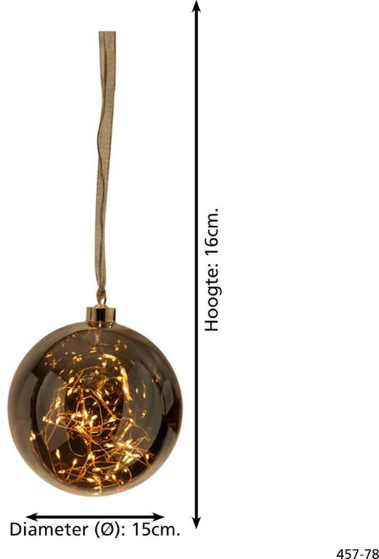 Star Trading 457-78 GLOW Glaskugel mit 40 warmweißen LEDs