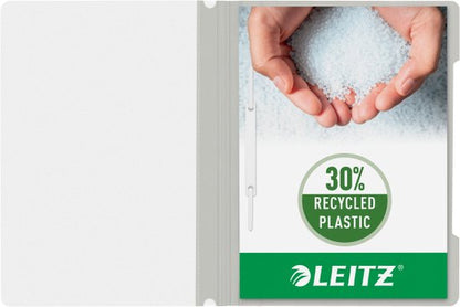 Leitz Snelhechter A4 - 30% pre-consumer gerecycled plastic - 25 stuks - Grijs