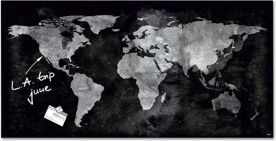SIGEL Glas-Magnettafel artverum® 91,0 x 46,0 cm World-Map