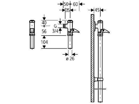 GROHE Dal Wc-Drukspoeler 3/4" Automatisch