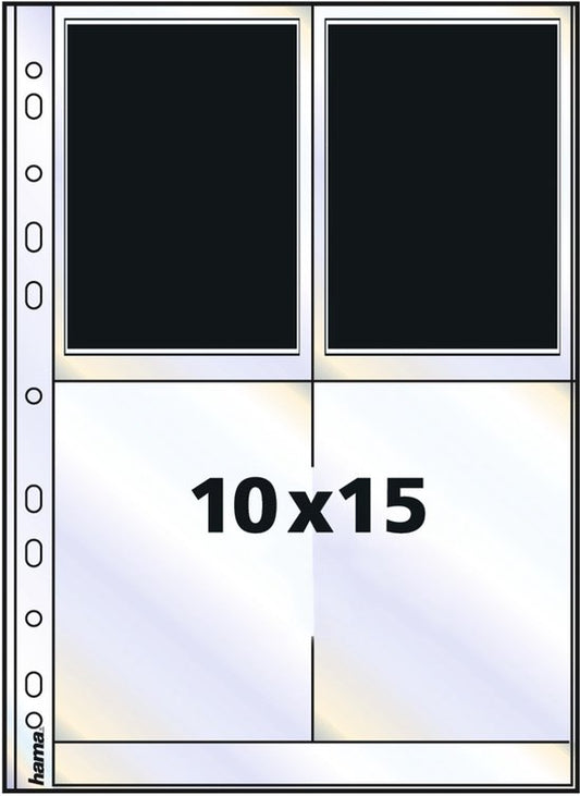 Hama Fotohoezen A4 Formaat 2x2 Wit 10x15 cm 10stk