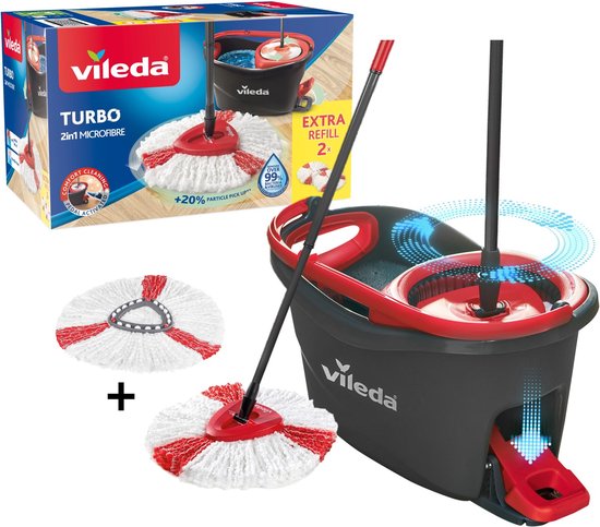 Vileda Turbo Dweilsysteem met 2 Mopkoppen