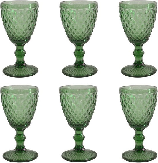 Médard de Noblat Diamond Wijnglas 20 cl Groen 6 delig