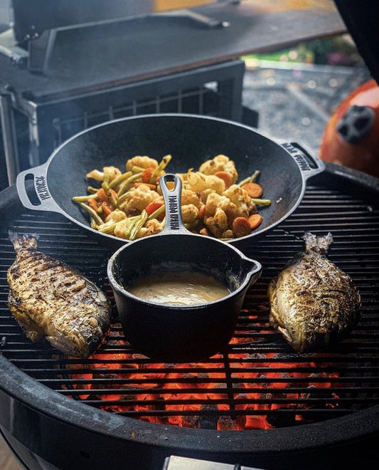 Valhal Outdoor Wadjan / wokpan met twee handvatten - Gietijzer - ⌀36 cm