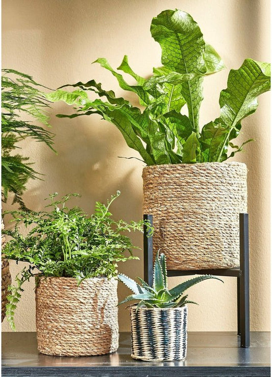 Mica Decorations bloempot plantenpot standaard zwart