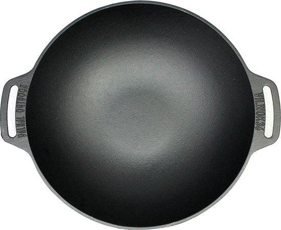 Valhal Outdoor Wadjan / wokpan met twee handvatten - Gietijzer - ⌀36 cm