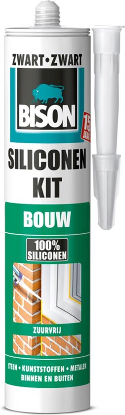 Bison Siliconenkit Bouw zwart 300 ml