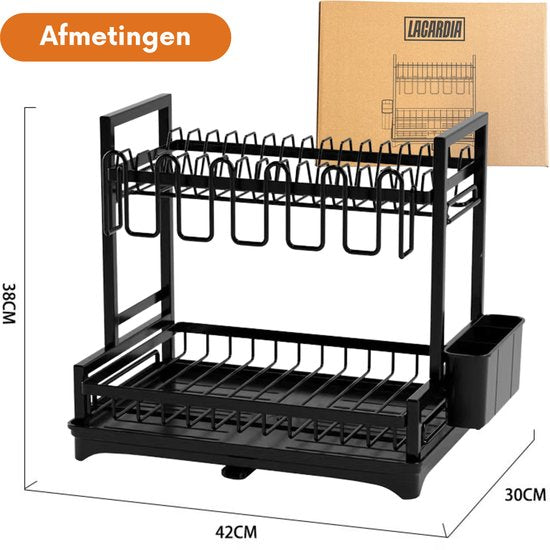 LaCardia Afdruiprek 2 laags zwart