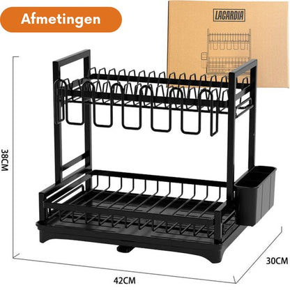 LaCardia Afdruiprek 2 laags zwart