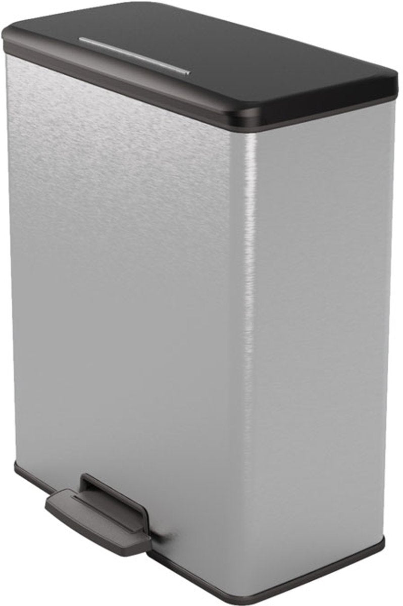Curver Decobin Prullenbak - 65L - Rechthoekig - Zilver Metallic