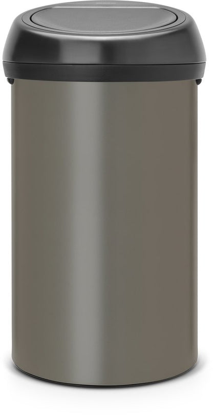 Brabantia Touch Bin Prullenbak 60 liter Platinum/Matt Black deksel